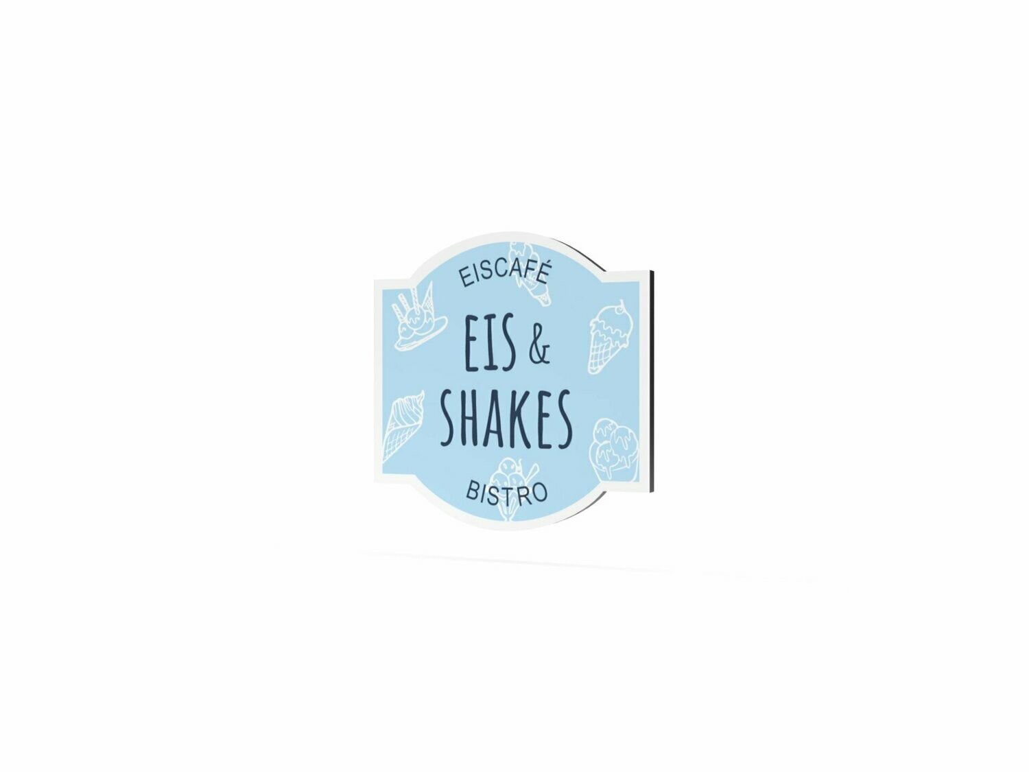 Werbeschild, Eis & Shakes, 600 x 600 mm