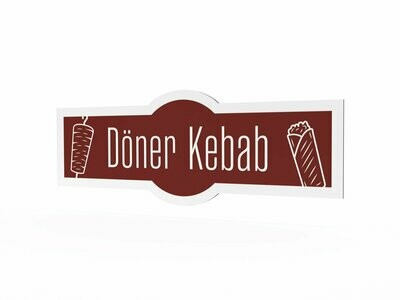 Werbeschild, Döner Kebab, 1600 x 600 mm Werbeschild, Döner Kebab, 1600 x 600 mm