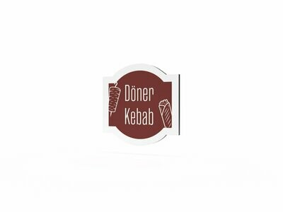 Werbeschild, Döner Kebab, 600 x 600 mm Werbeschild, Döner Kebab, 600 x 600 mm