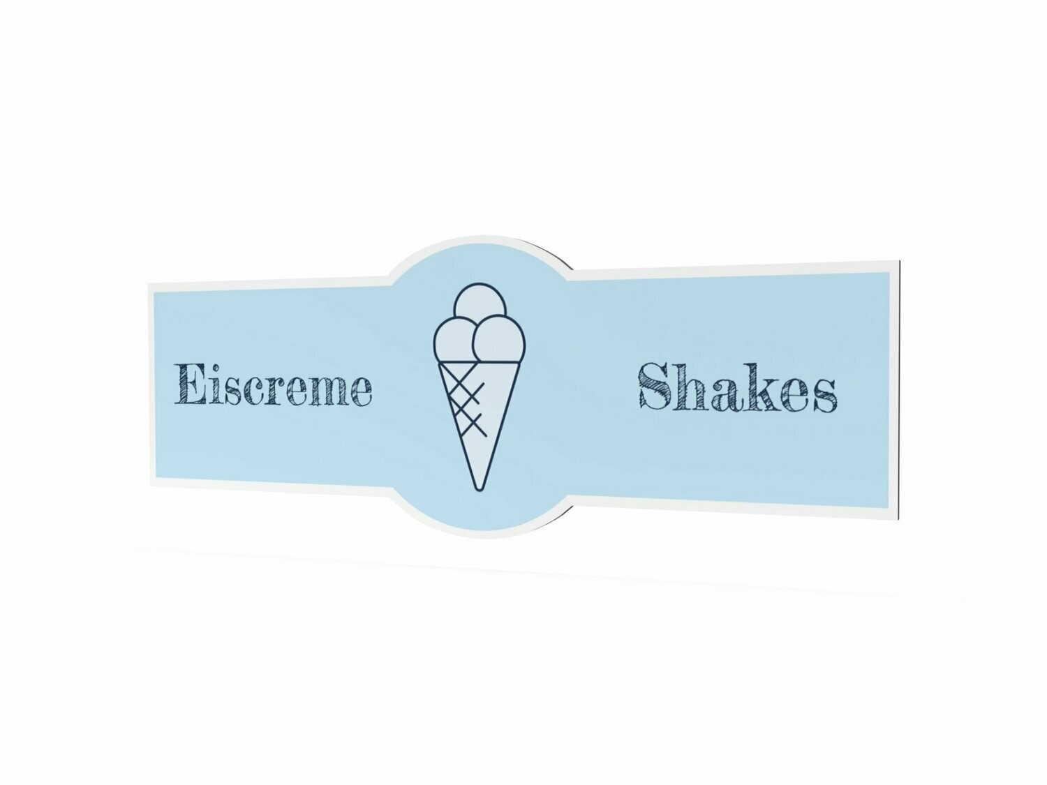 Werbeschild, Eiscreme & Shakes, 1600 x 600 mm