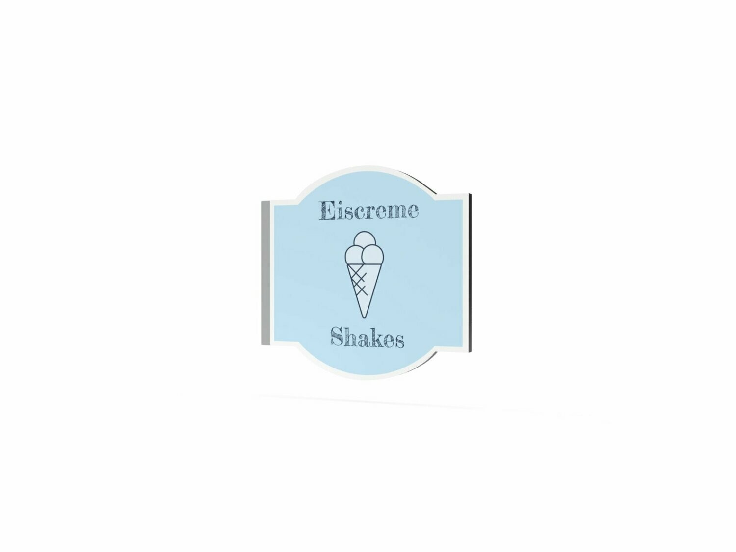 Werbeausleger, Eiscreme & Shakes, 630 x 600 mm