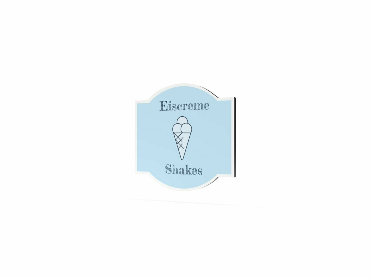 Werbeschild, Eiscreme & Shakes, 600 x 600 mm