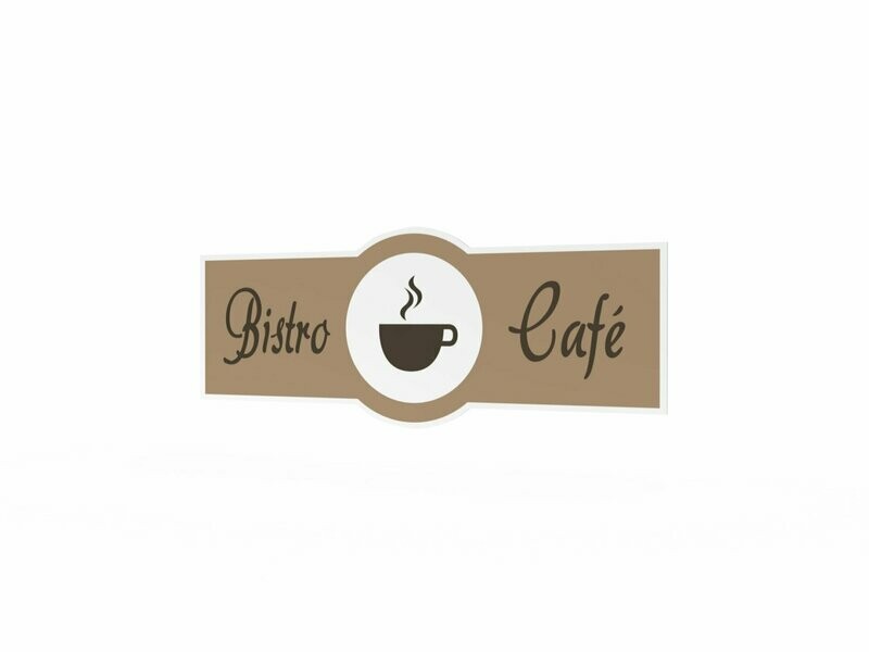 Werbeaufkleber, Bistro Café, 1200 x 475 mm Werbeaufkleber, Bistro Café, 1200 x 475 mm