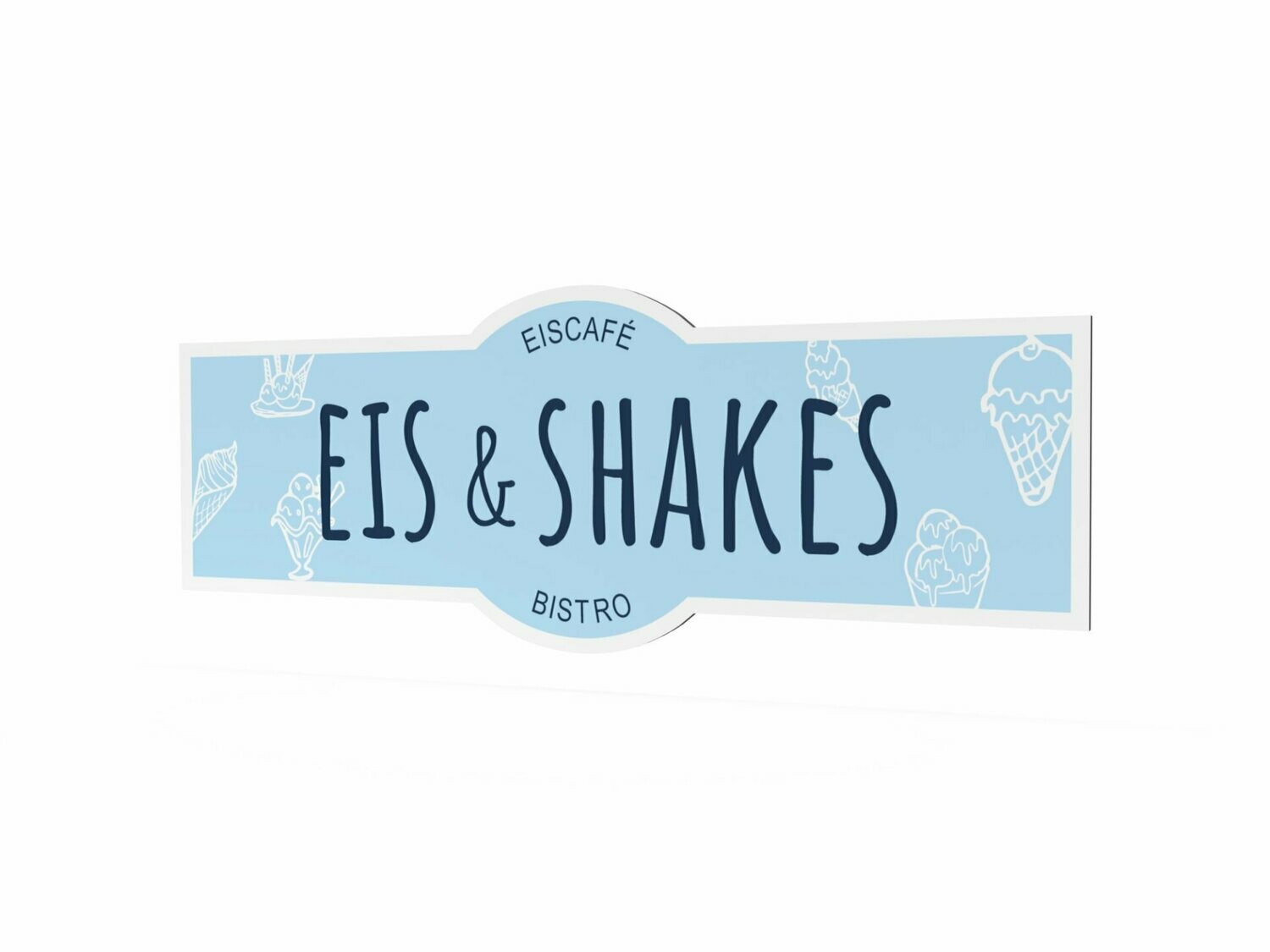 Werbeschild, Eis & Shakes, 1600 x 600 mm