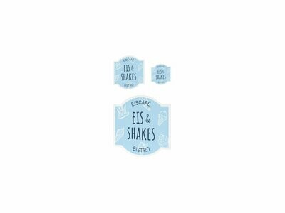 Werbeaufkleber, Eis & Shakes, 3er Set