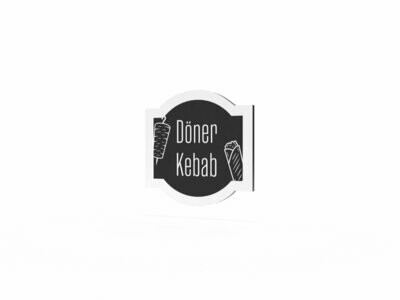 Werbeschild, Döner Kebab, 600 x 600 mm Werbeschild, Döner Kebab, 600 x 600 mm
