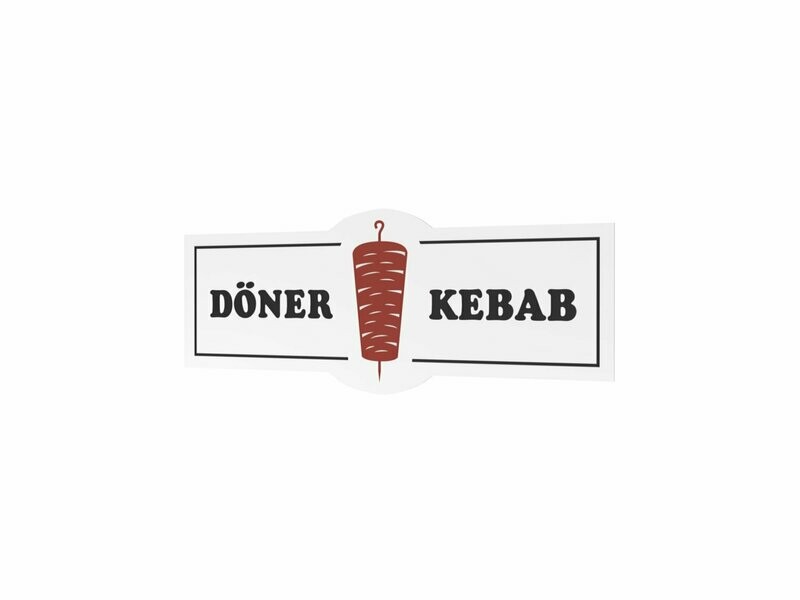 Werbeaufkleber, Döner Kebab, 1200 x 475 mm