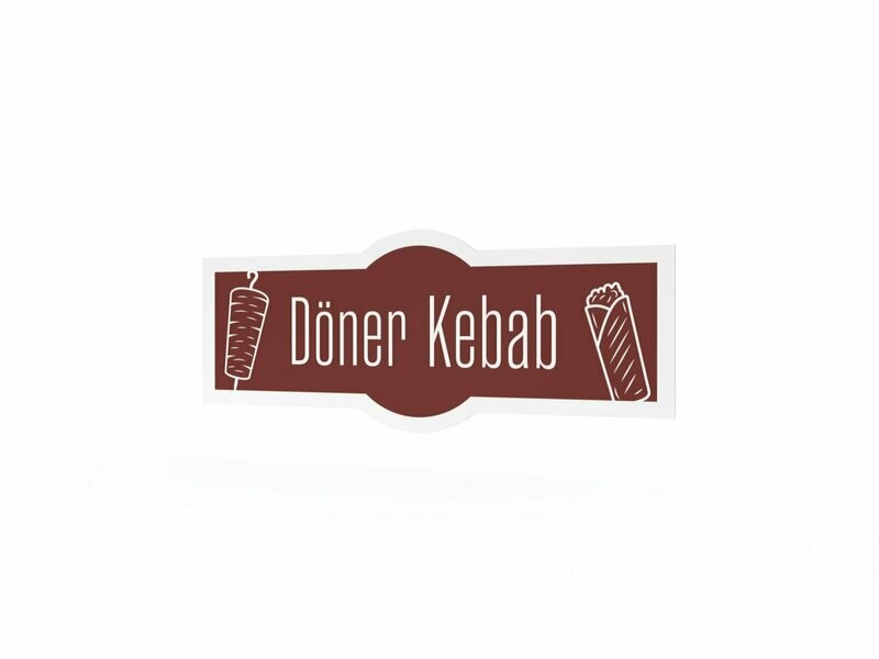 Werbeaufkleber, Döner Kebab, 1200 x 475 mm Werbeaufkleber, Döner Kebab, 1200 x 475 mm