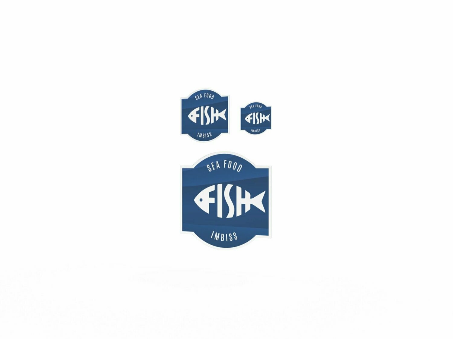 Werbeaufkleber, Sea Food Imbiss, 3er Set