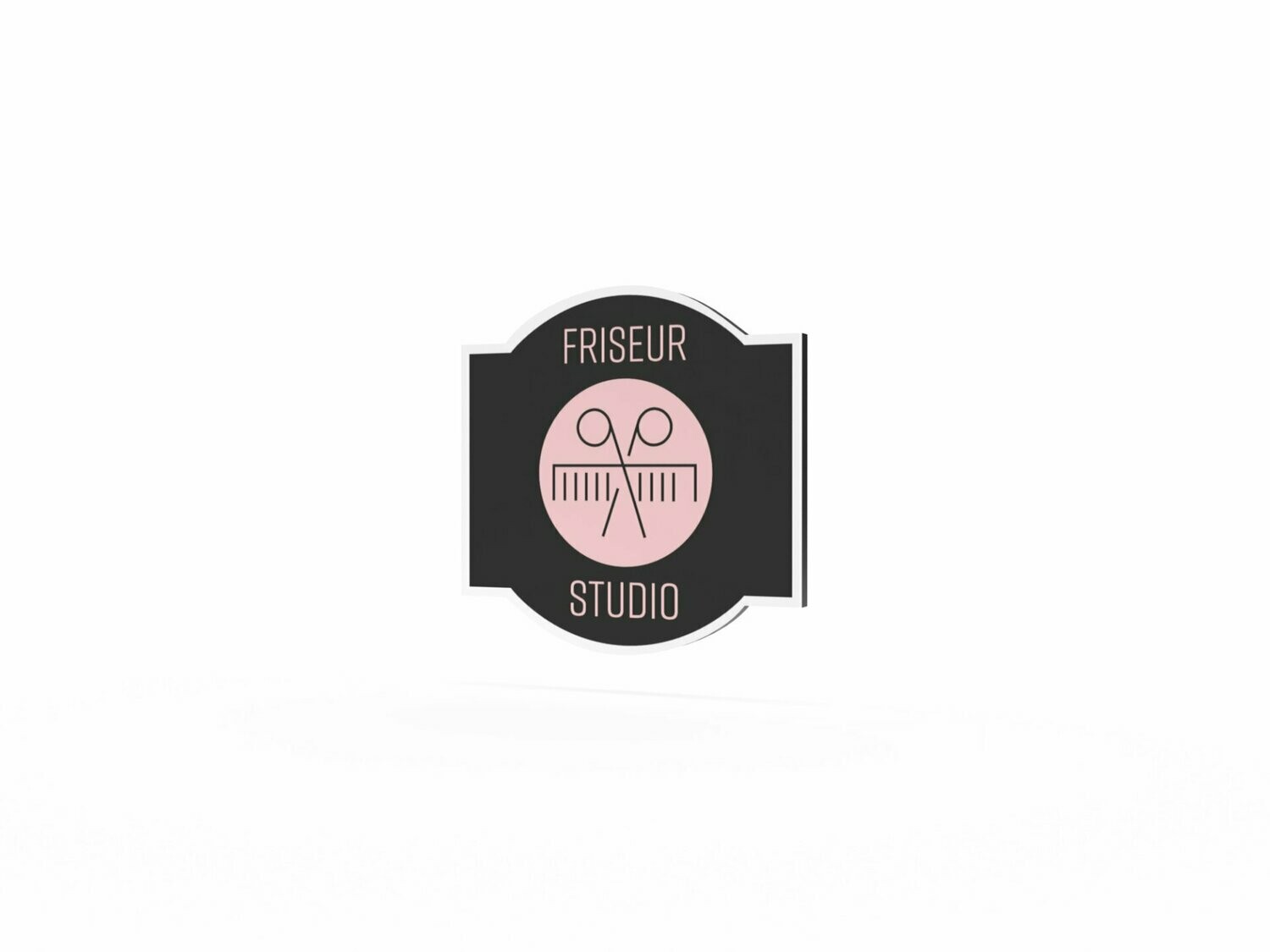 Werbeschild, Friseur Studio, 600 x 600 mm