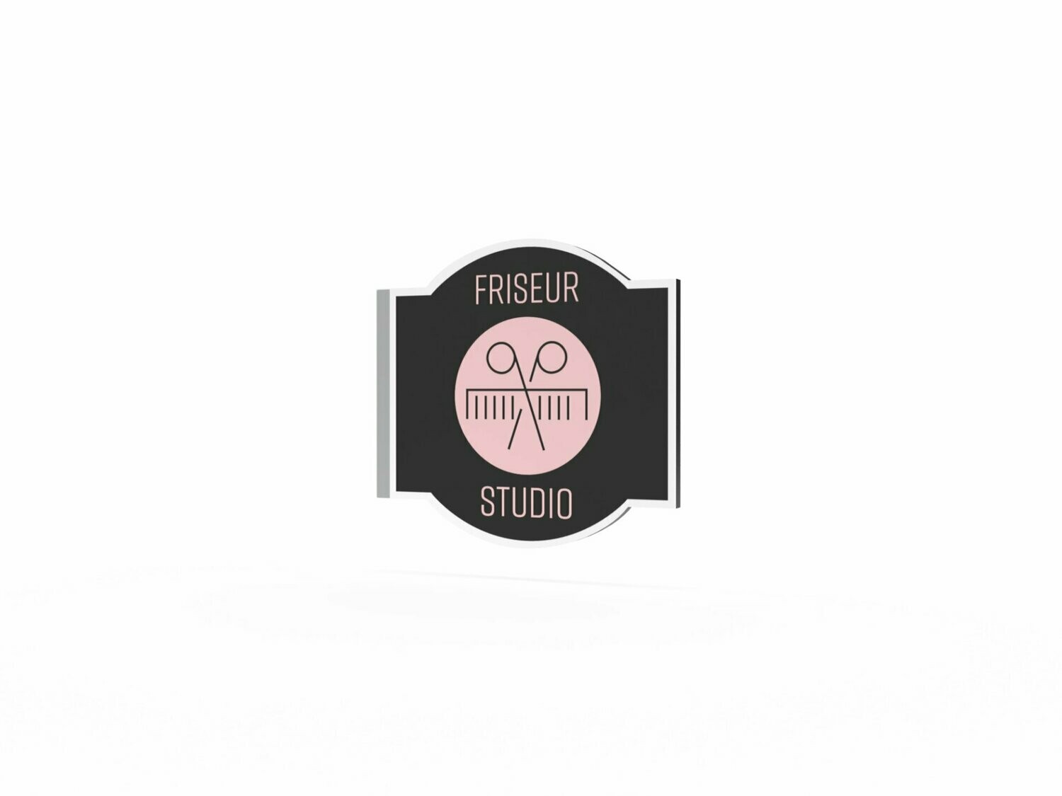 Werbeausleger, Friseur Studio, 630 x 600 mm