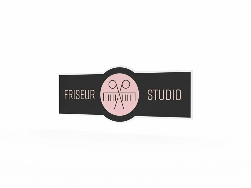 Werbeaufkleber, Friseur Studio, 1200 x 475 mm Werbeaufkleber, Friseur Studio, 1200 x 475 mm