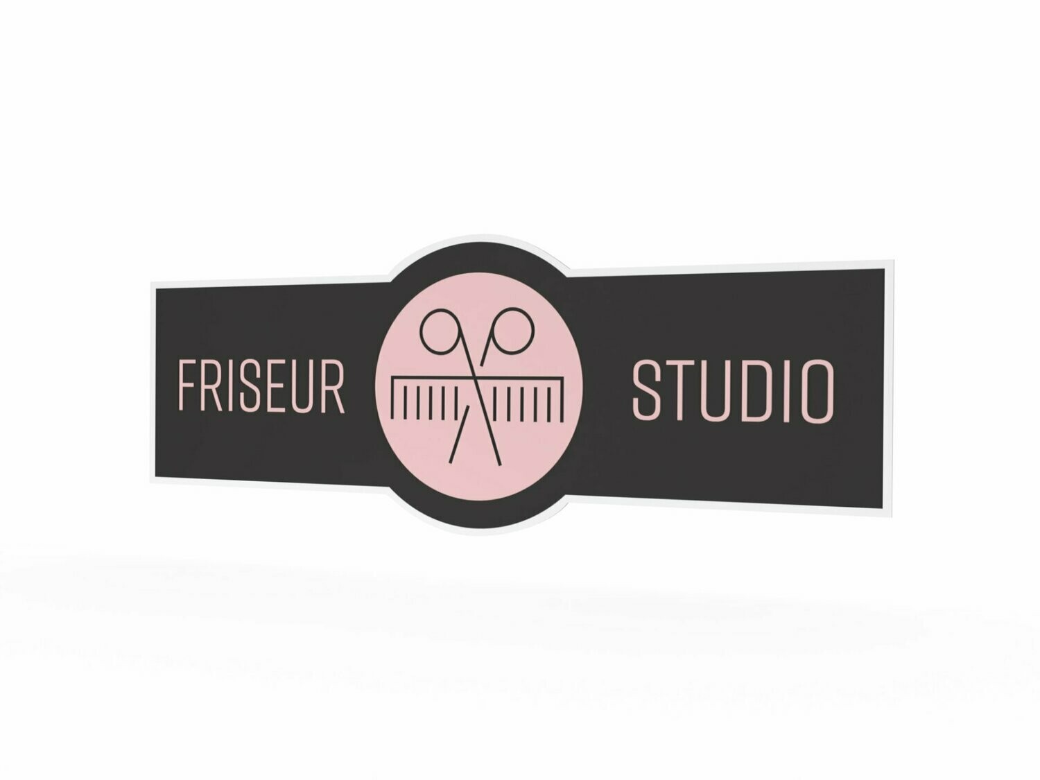 Werbeaufkleber, Friseur Studio, 1600 x 600 mm