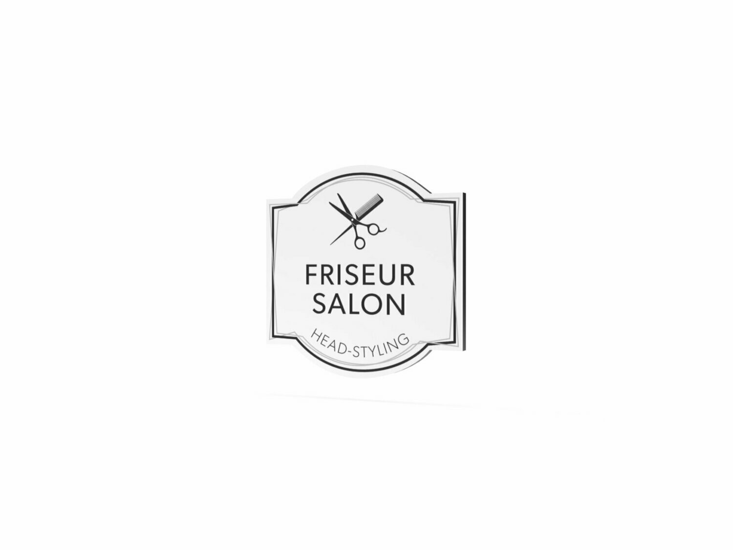 Werbeschild, Friseursalon, 600 x 600 mm