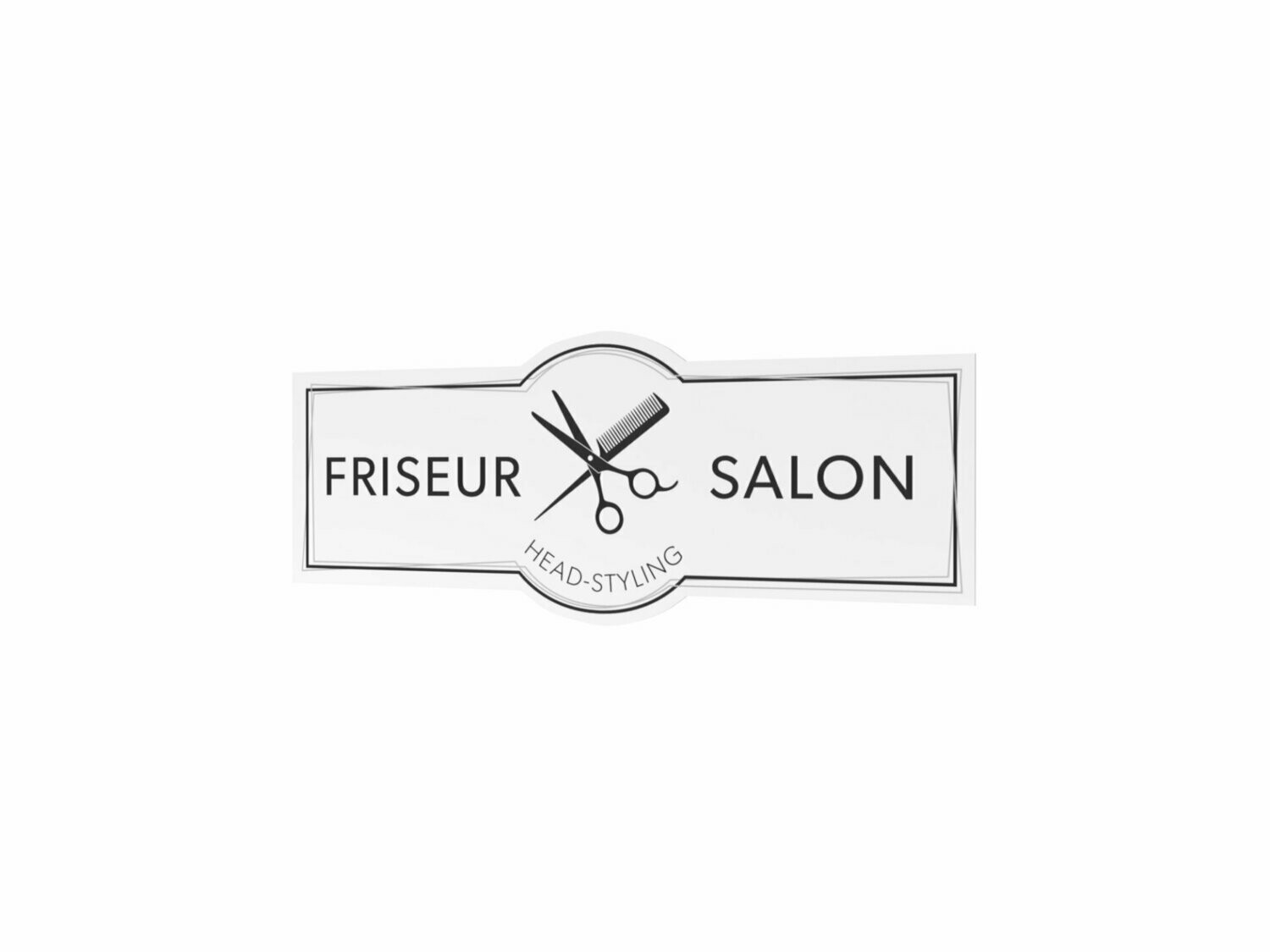 Werbeaufkleber, Friseursalon, 1200 x 475 mm
