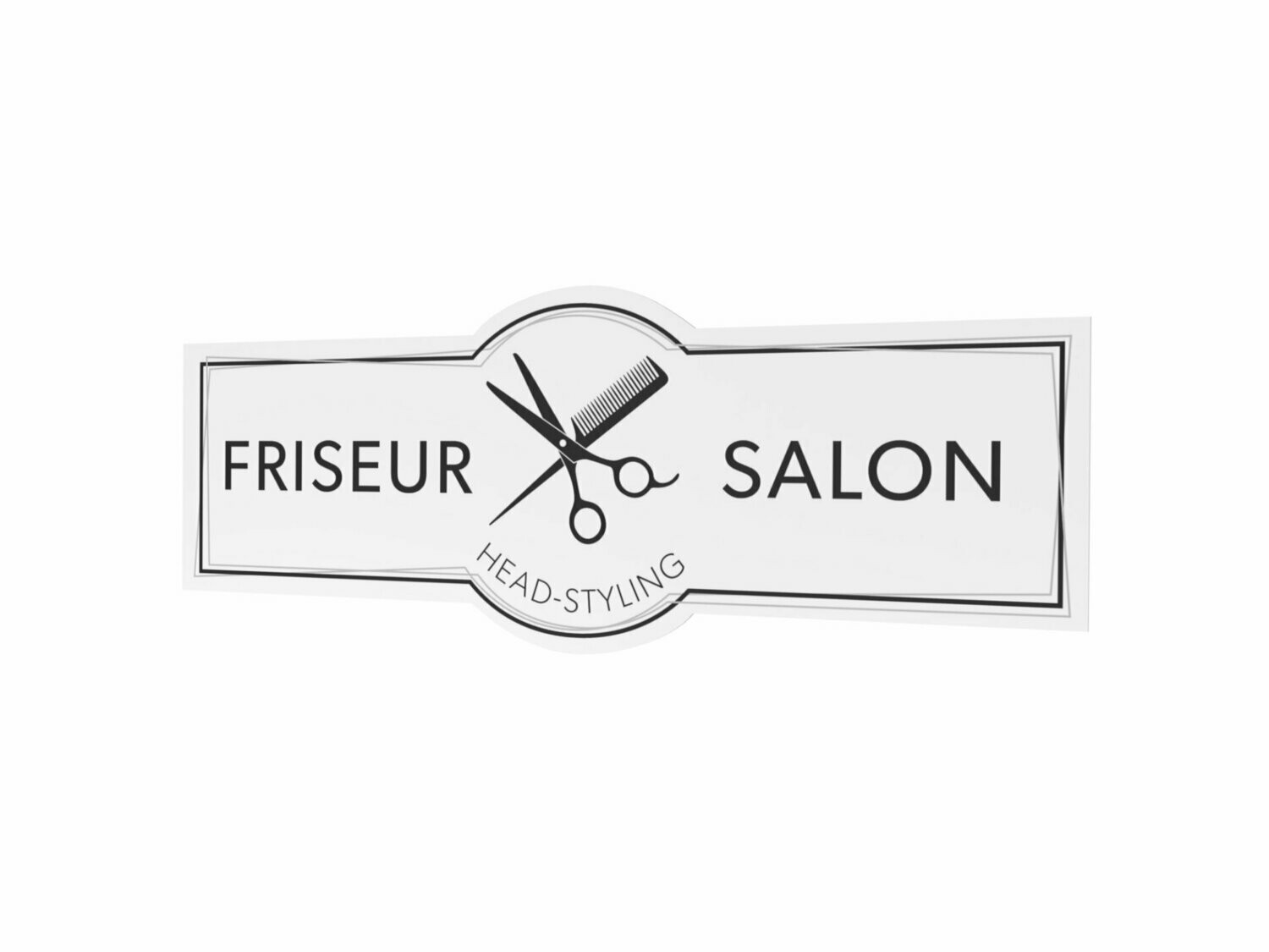 Werbeaufkleber, Friseursalon, 1600 x 600 mm