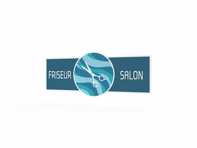 Werbeaufkleber, Friseursalon, 1200 x 475 mm