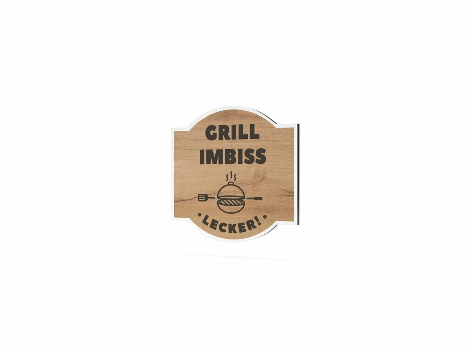 Werbeschild, Grillimbiss, 600 x 600 mm