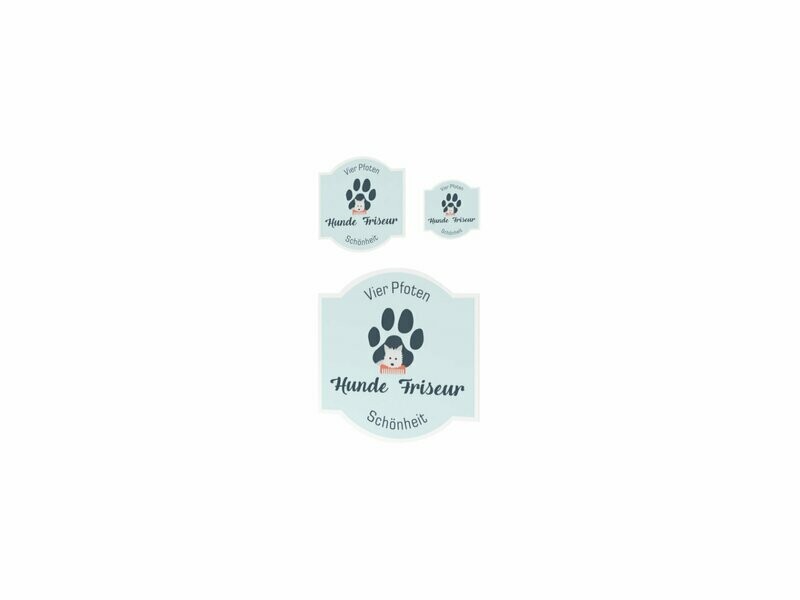 Werbeaufkleber, Hundefriseur, 3er Set