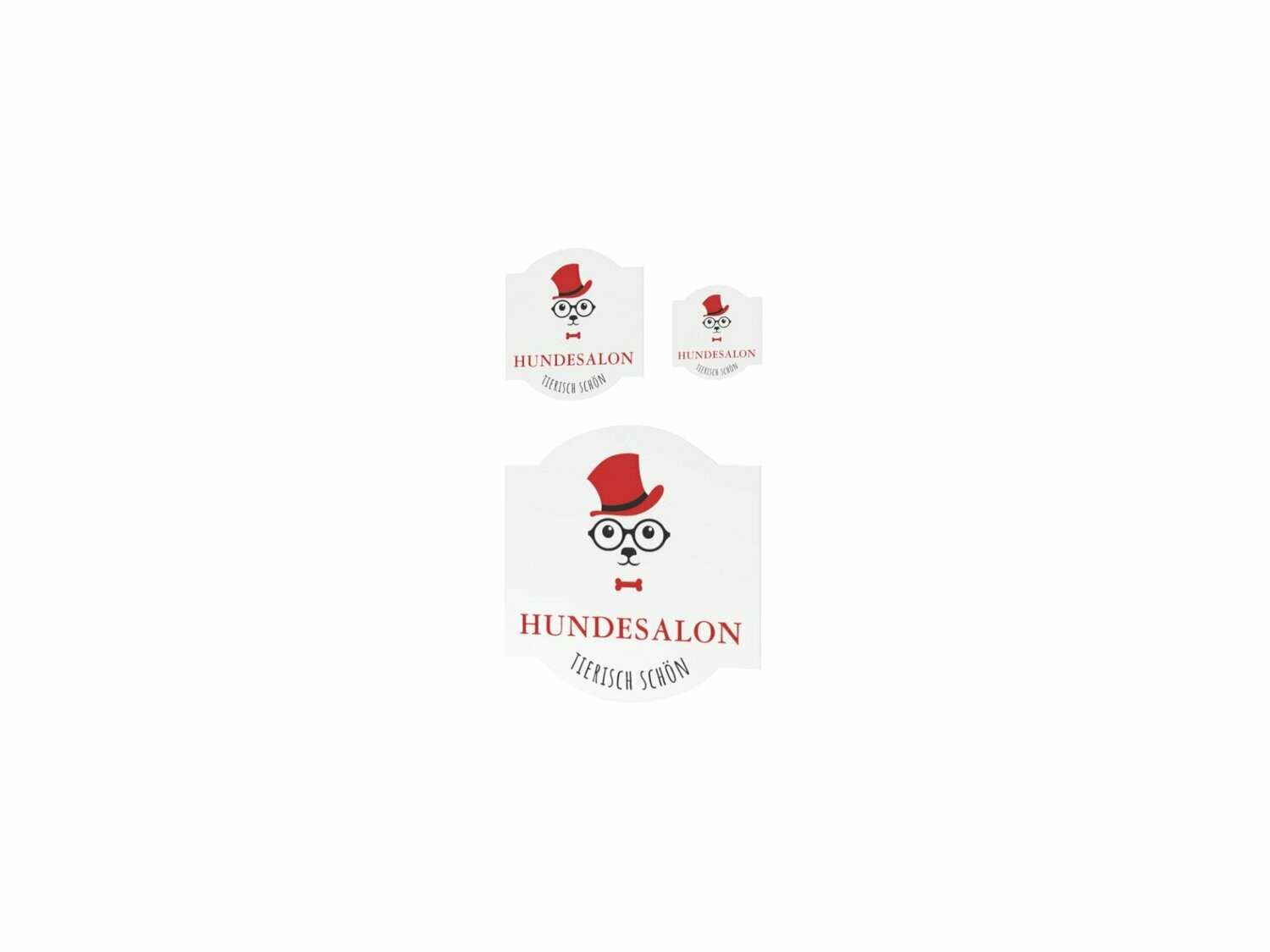 Werbeaufkleber, Hundesalon, 3er Set