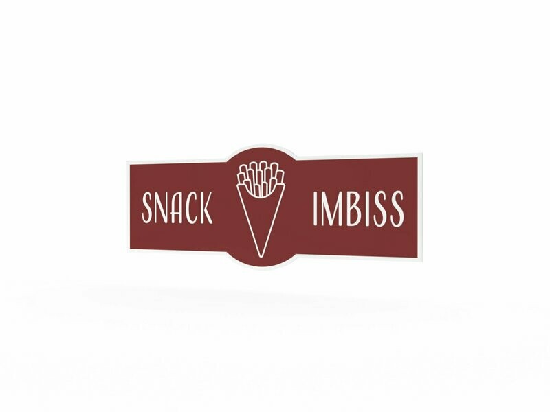 Werbeaufkleber, Snack Imbiss, 1200 x 475 mm