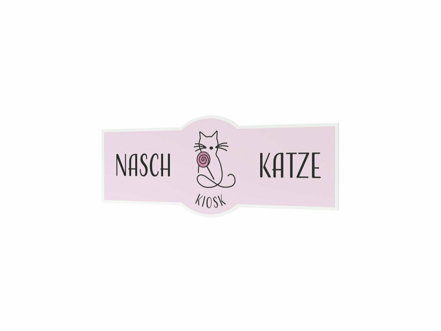 Werbeaufkleber, Naschkatze, 1200 x 475 mm
