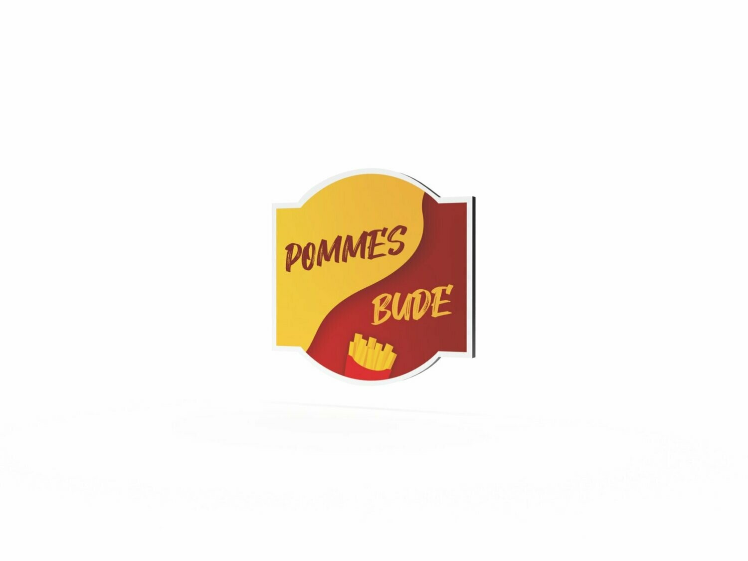 Werbeschild, Pommesbude, 600 x 600 mm