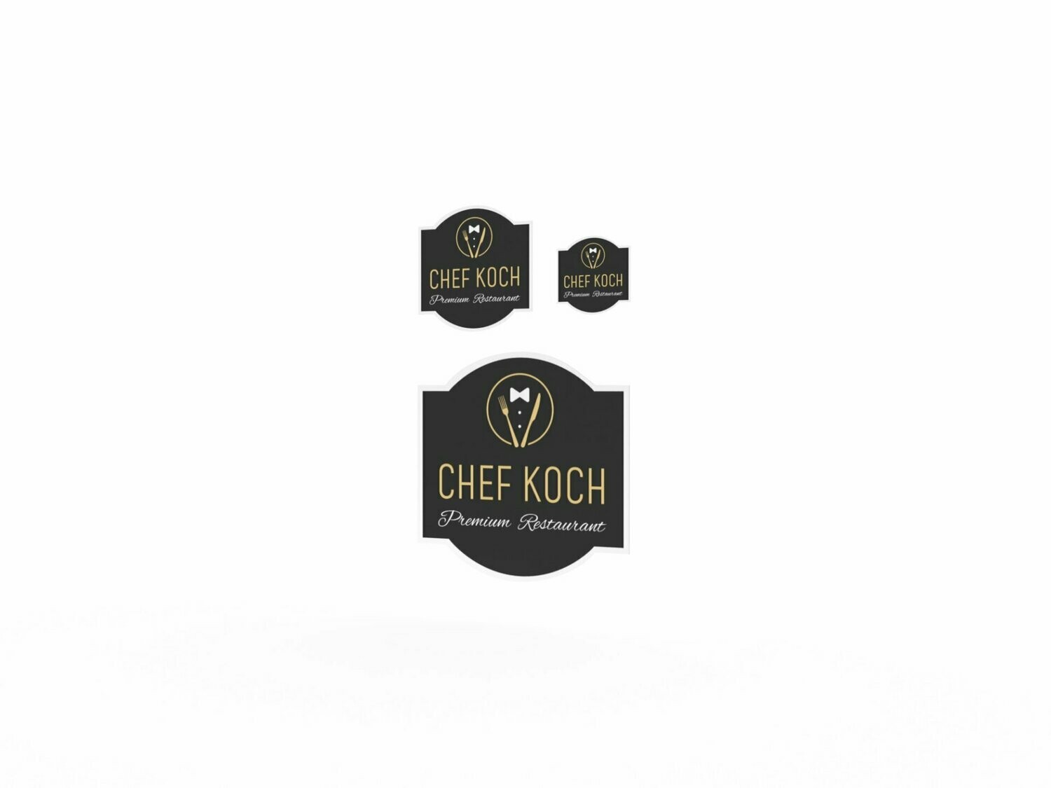 Werbeaufkleber, Chef Koch, 3er Set