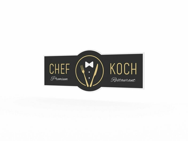 Werbeaufkleber, Chef Koch, 1200 x 475 mm