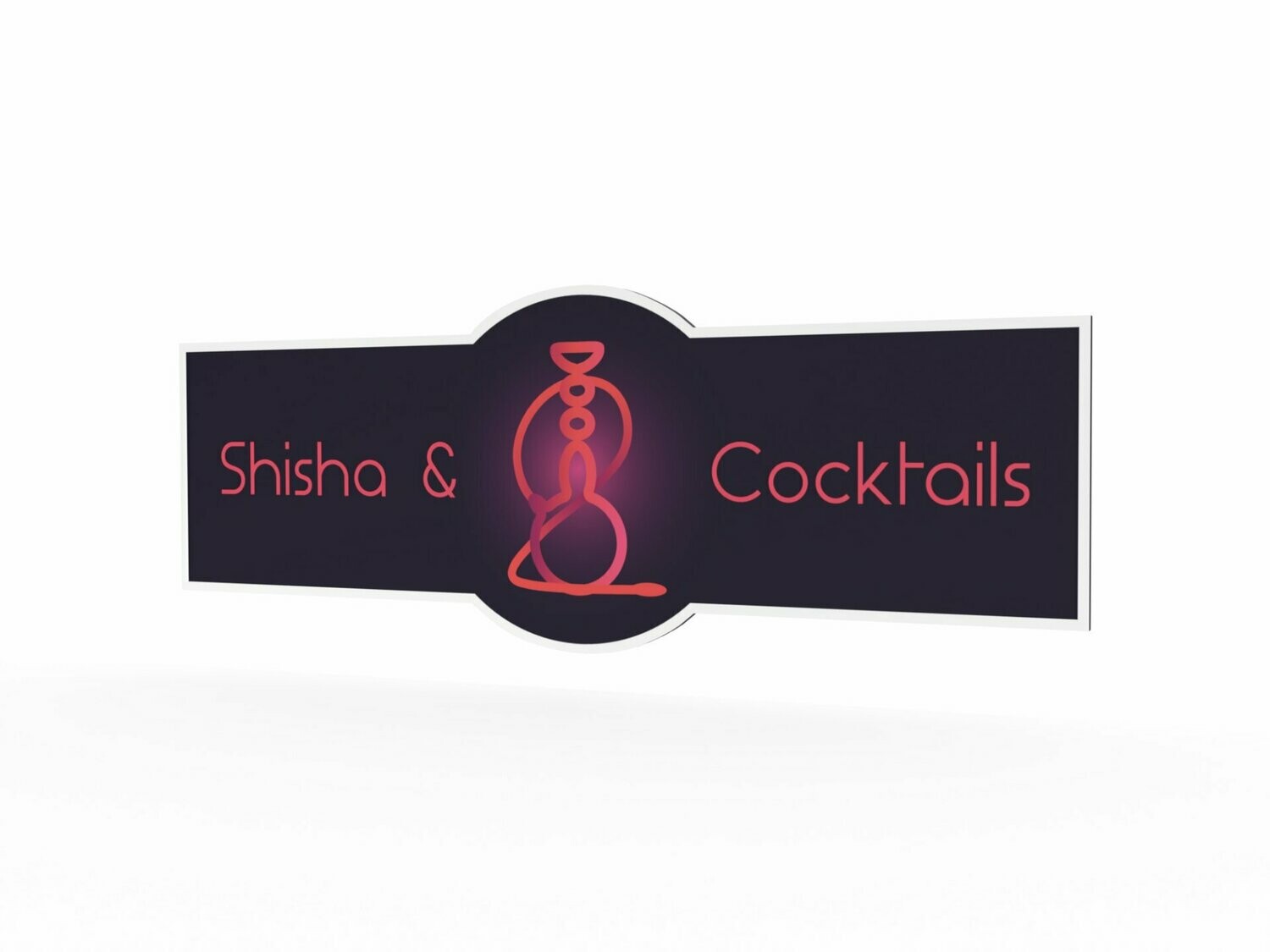Werbeschild, Shisha & Cocktails, 1600 x 600 mm
