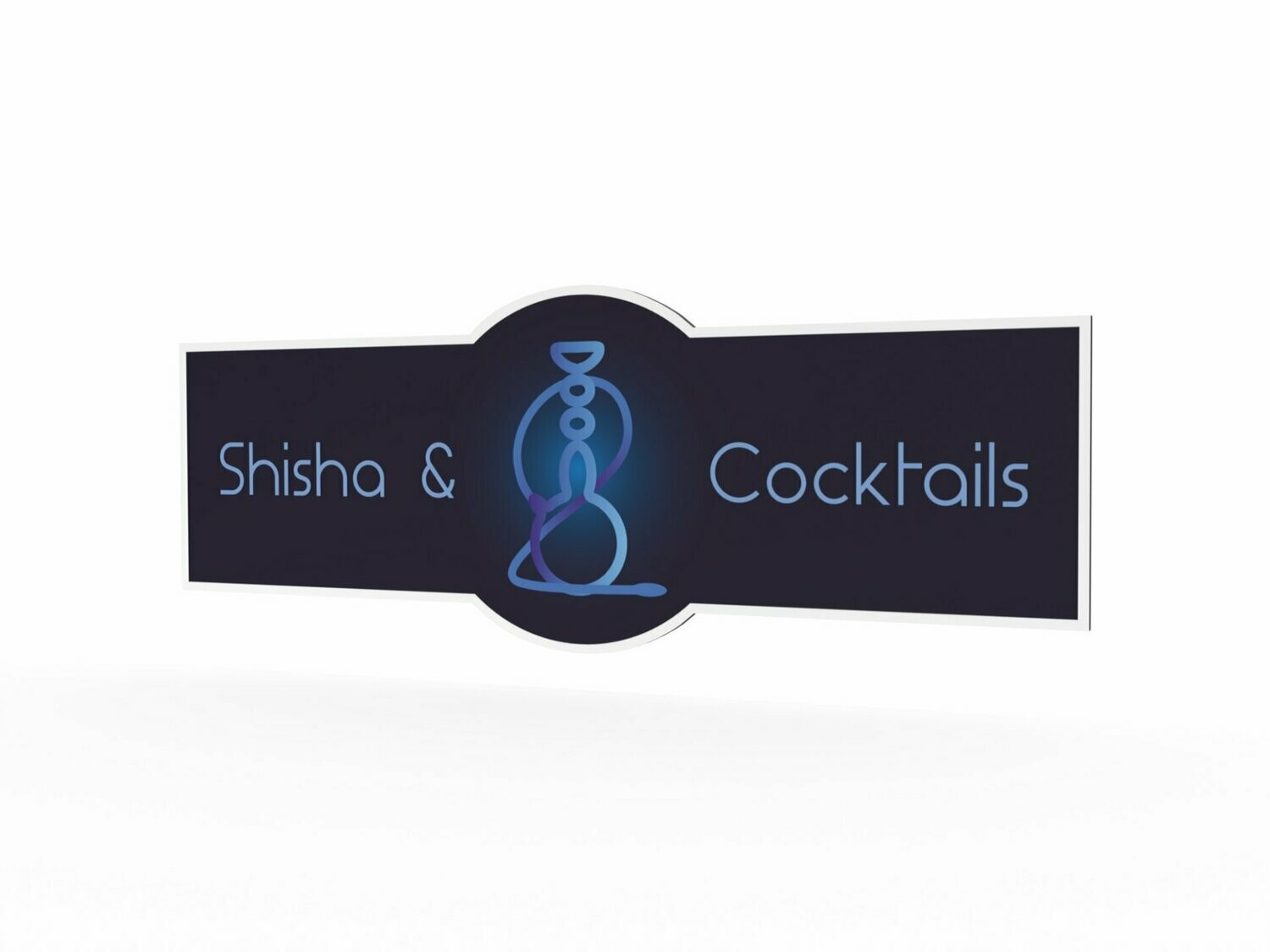Werbeschild, Shisha & Cocktails, 1600 x 600 mm