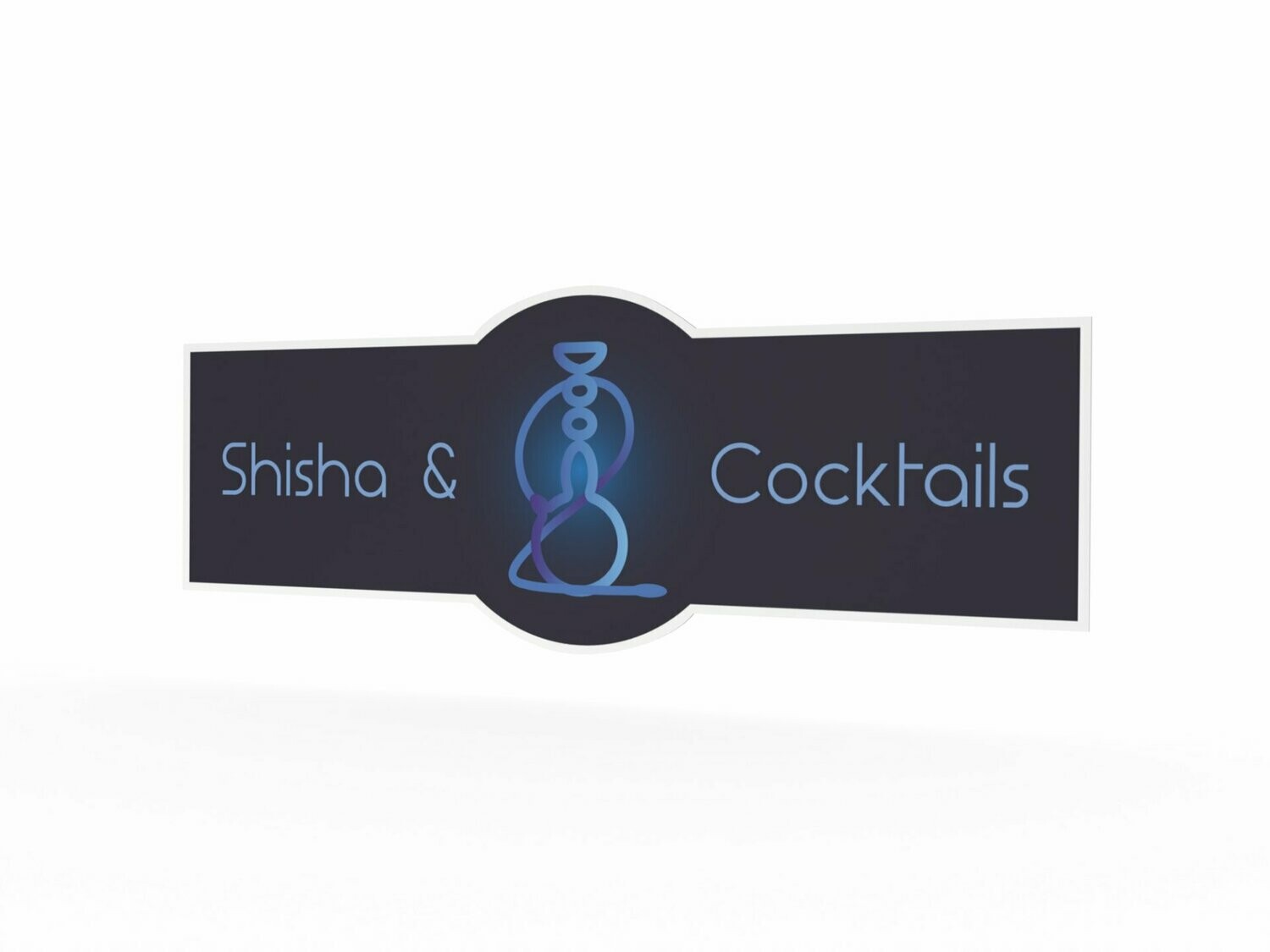 Werbeaufkleber, Shisha & Cocktails, 1600 x 600 mm