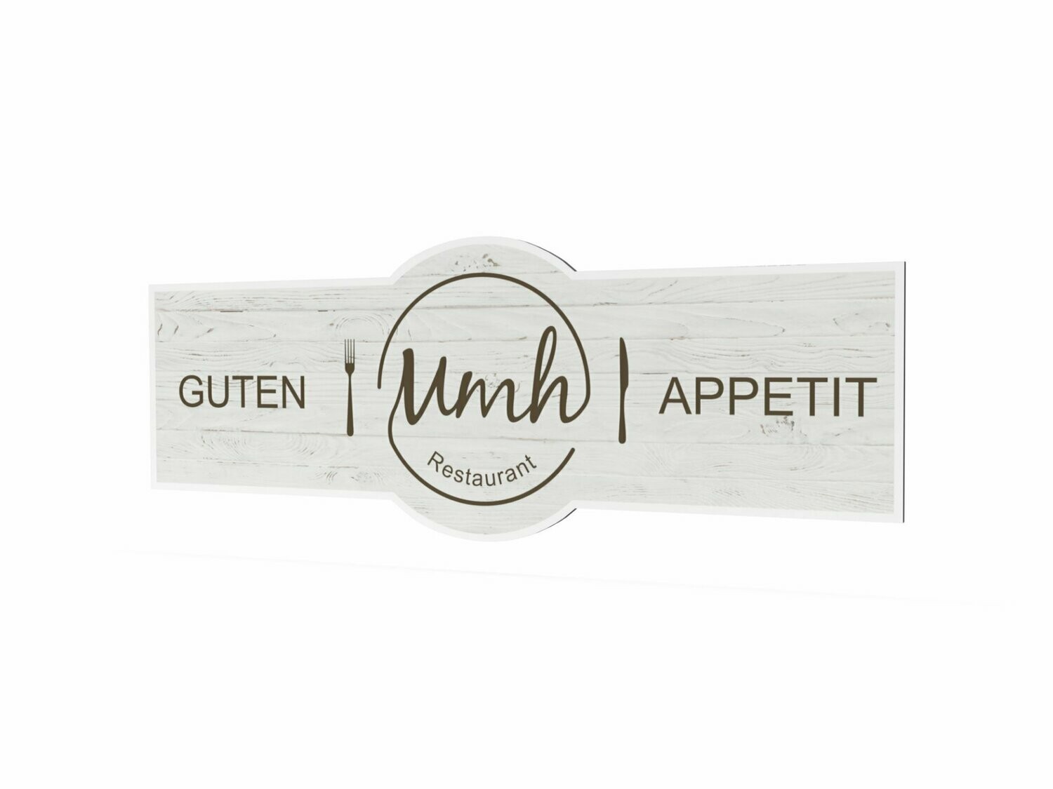 Werbeschild, Mmh Restaurant, 1600 x 600 mm