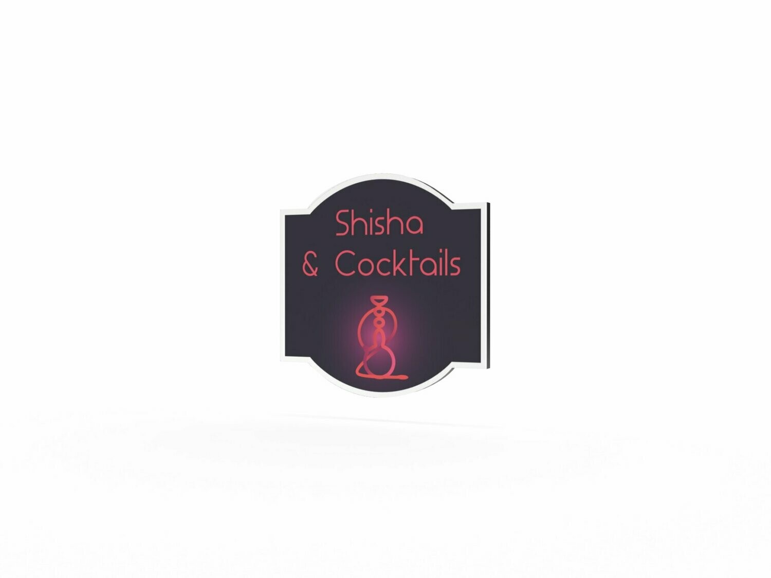 Werbeschild, Shisha & Cocktails, 600 x 600 mm