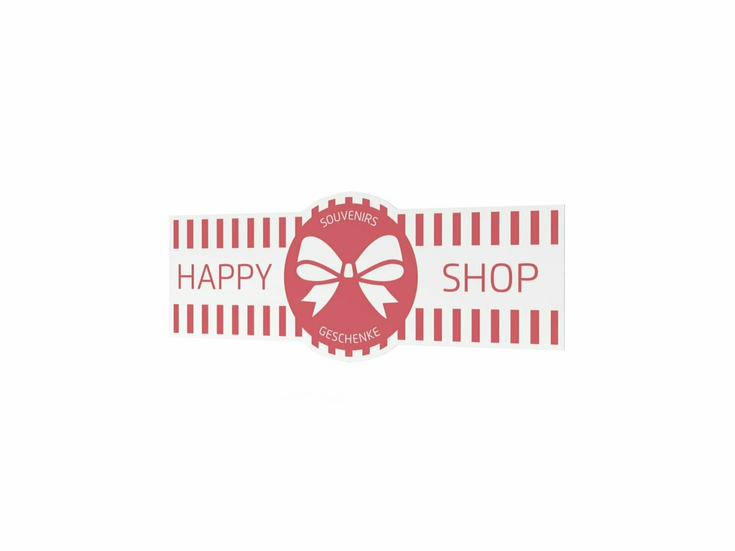 Werbeaufkleber, Happy Shop, 1200 x 475 mm