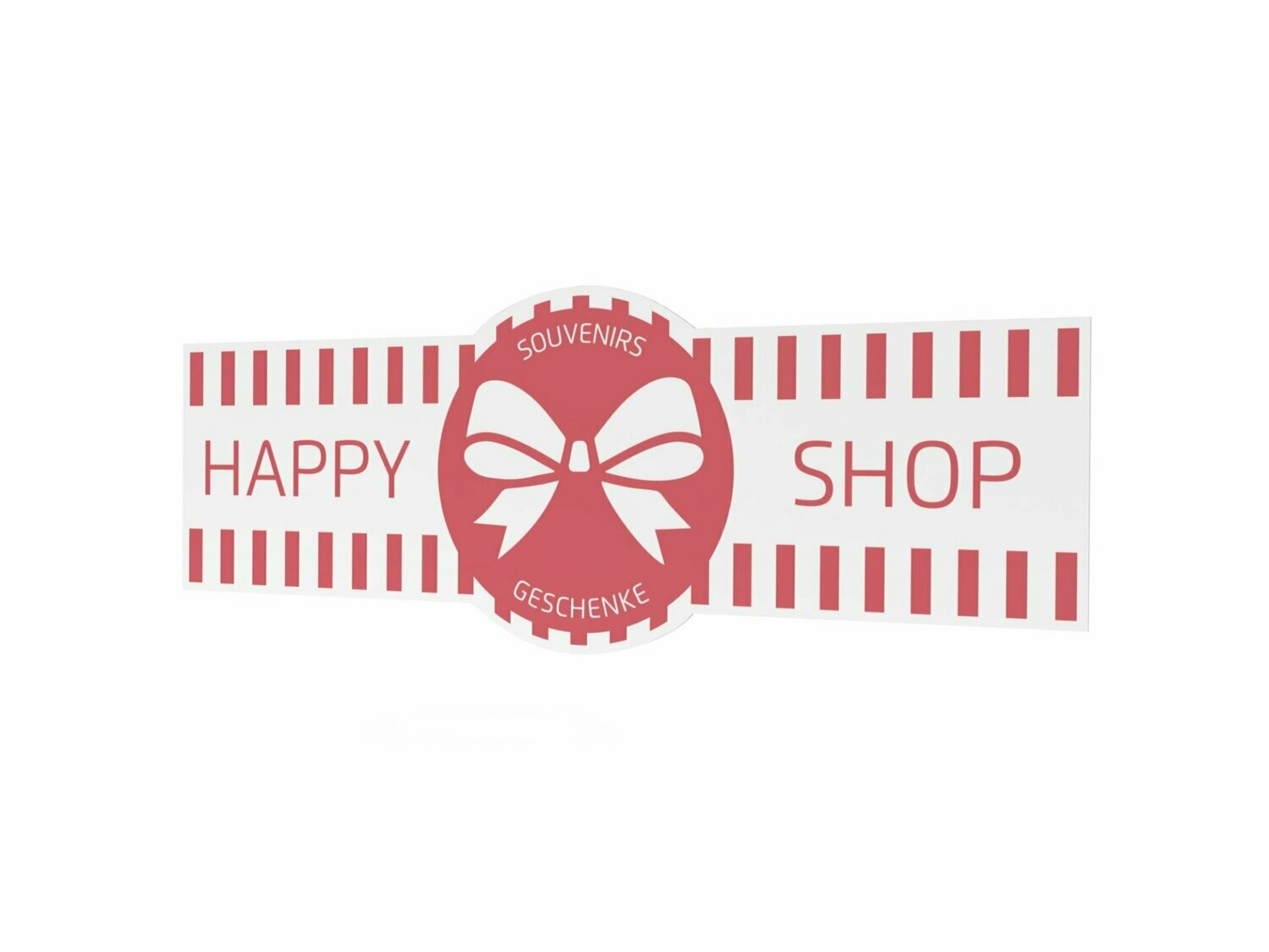 Werbeaufkleber, Happy Shop, 1600 x 600 mm