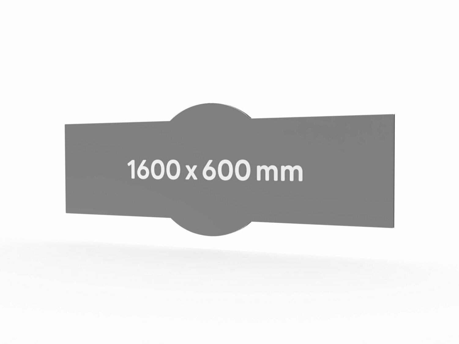 Werbeschild, Form C, neutral, 1600 x 600 mm