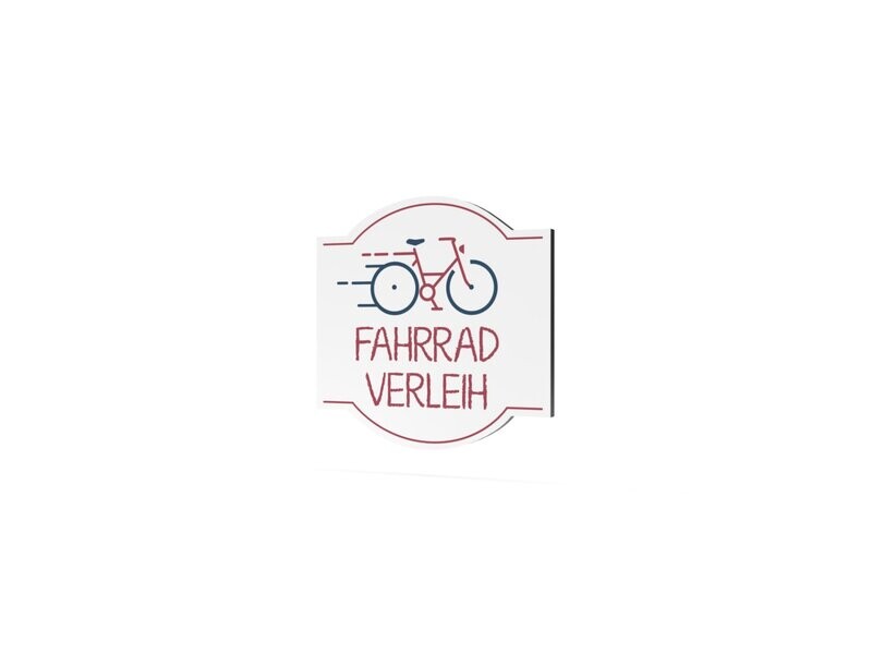 Werbeschild, Fahrradverleih, 600 x 600 mm Werbeschild, Fahrradverleih, 600 x 600 mm