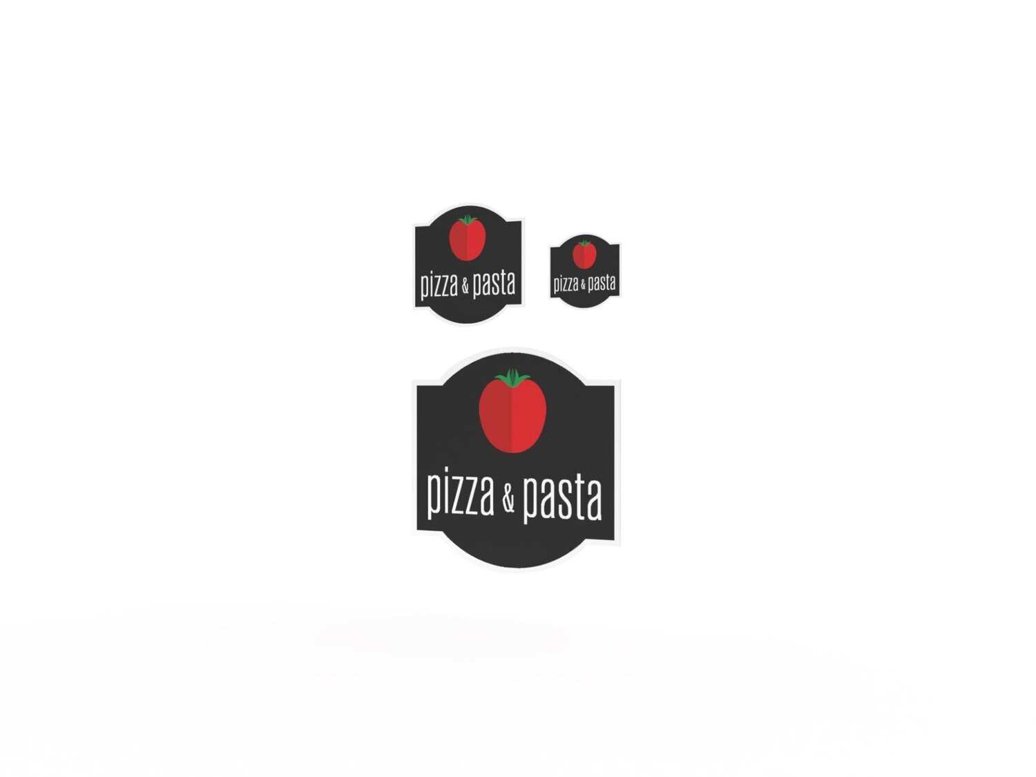 Werbeaufkleber, Pizza & Pasta, 3er Set