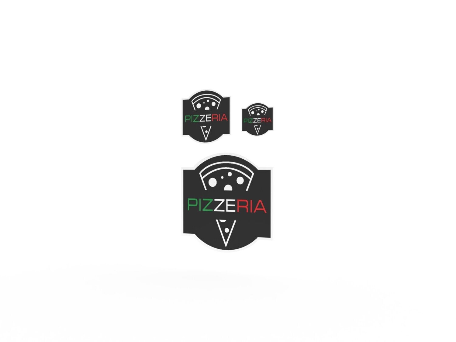 Werbeaufkleber, Pizzeria, 3er Set