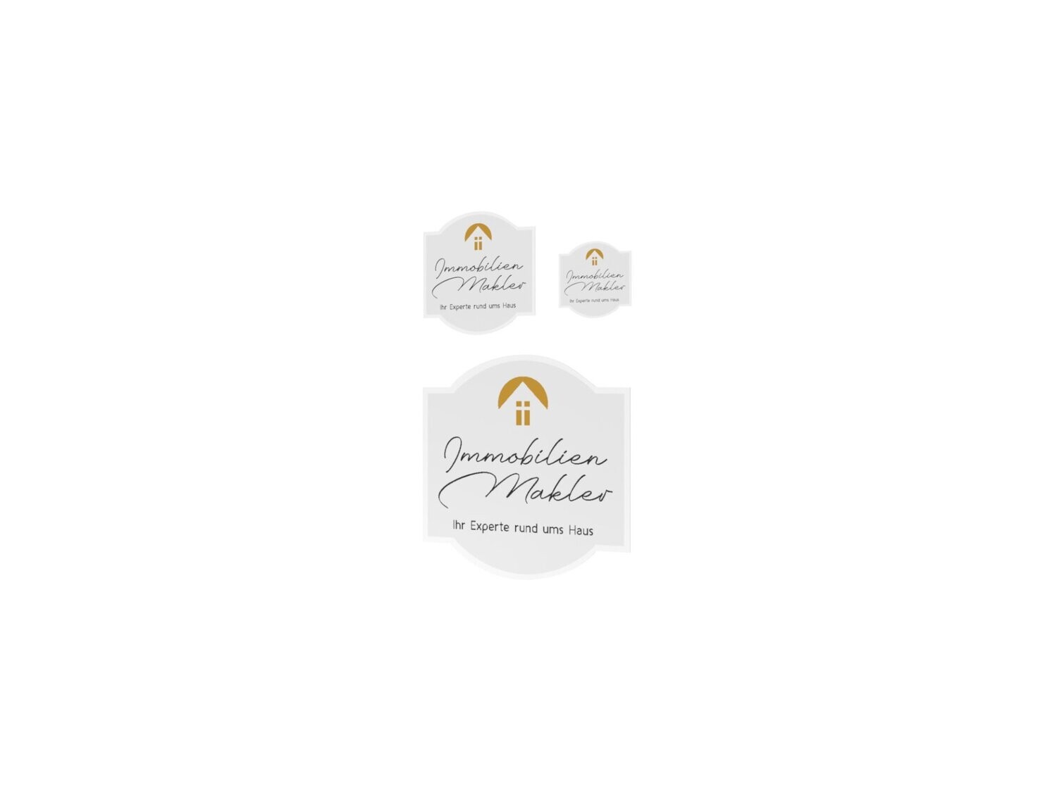Werbeaufkleber, Immobilien Makler, 3er Set