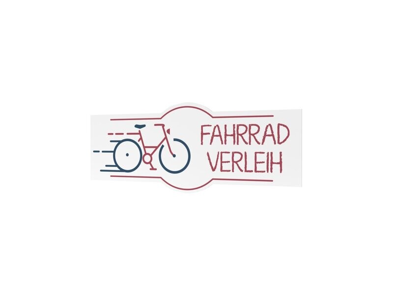 Werbeaufkleber, Fahrradverleih, 1200 x 475 mm Werbeaufkleber, Fahrradverleih, 1200 x 475 mm