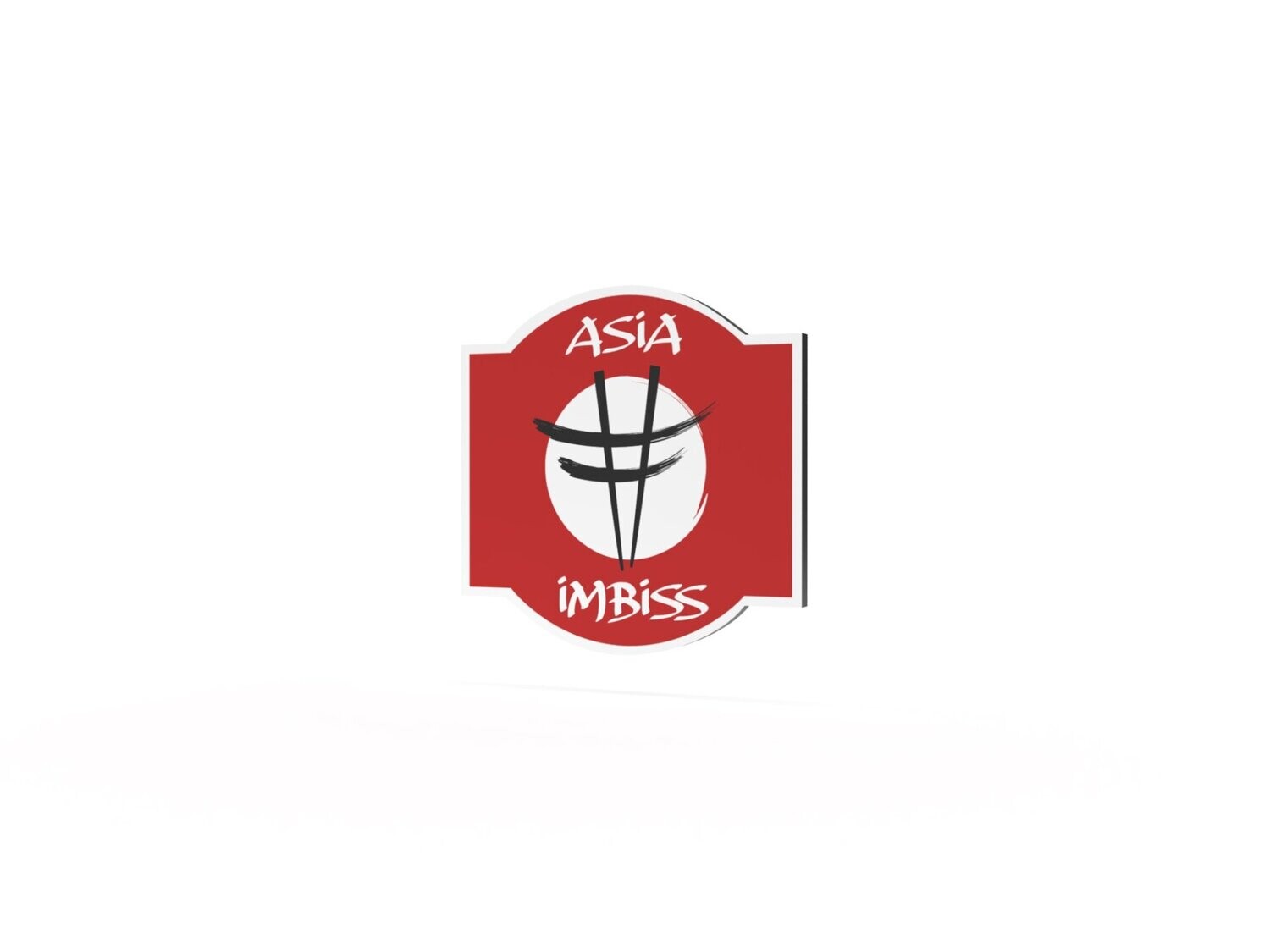 Werbeschild, Asia Imbiss, 600 x 600 mm