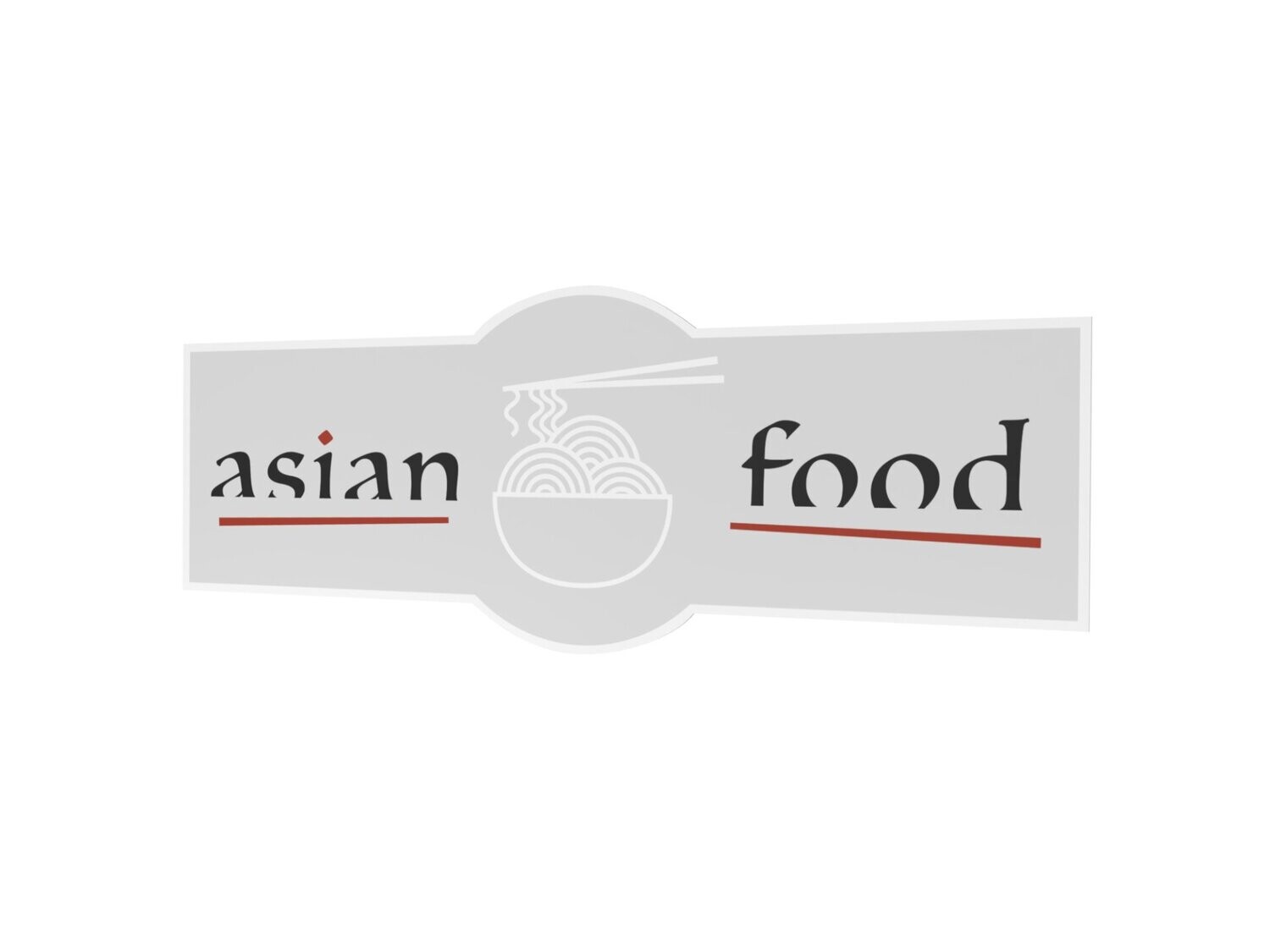 Werbeaufkleber, asian food, 1600 x 600 mm