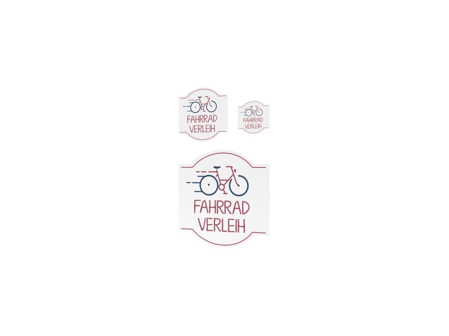 Werbeaufkleber, Fahrradverleih, 3er Set