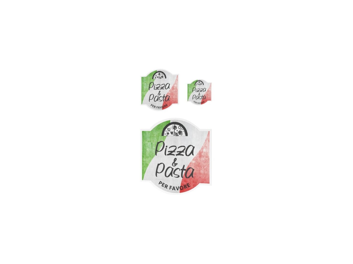 Werbeaufkleber, Pizza & Pasta, 3er Set