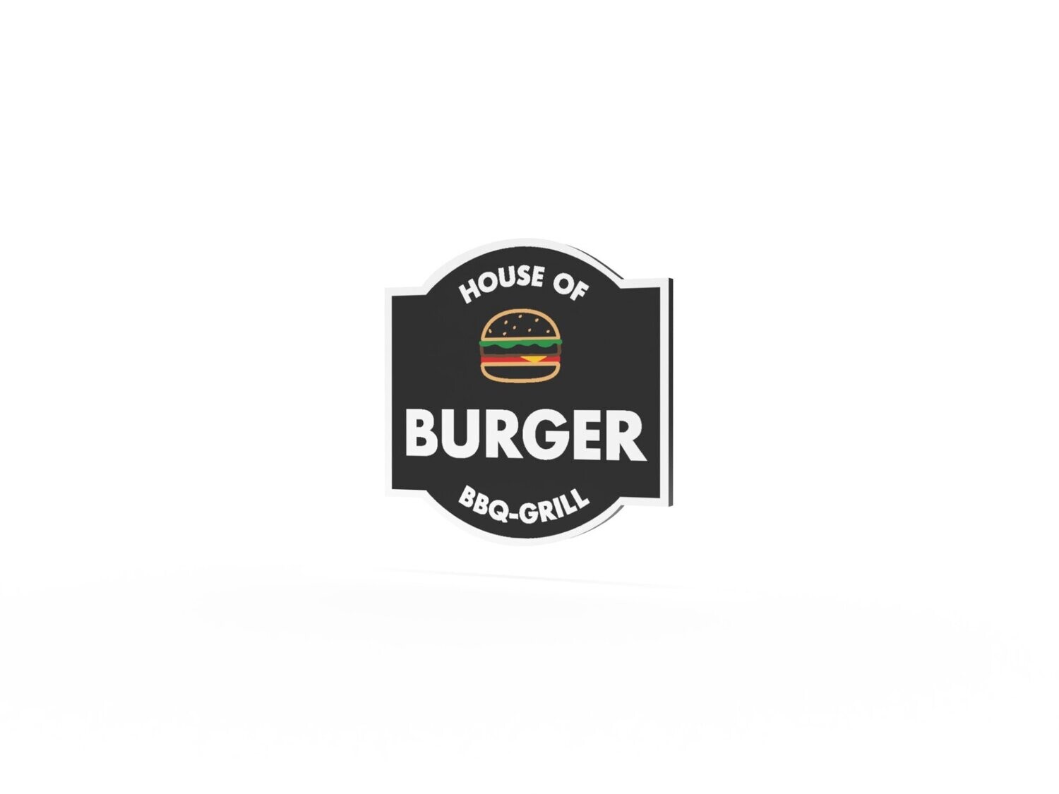 Werbeschild, Burger, 600 x 600 mm
