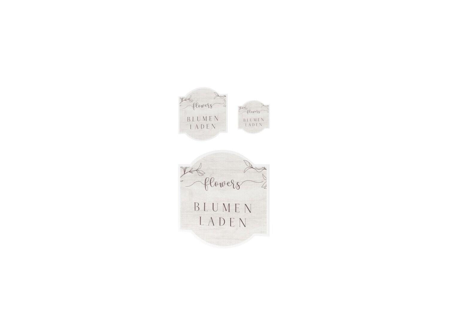 Werbeaufkleber, Blumenladen, 3er Set