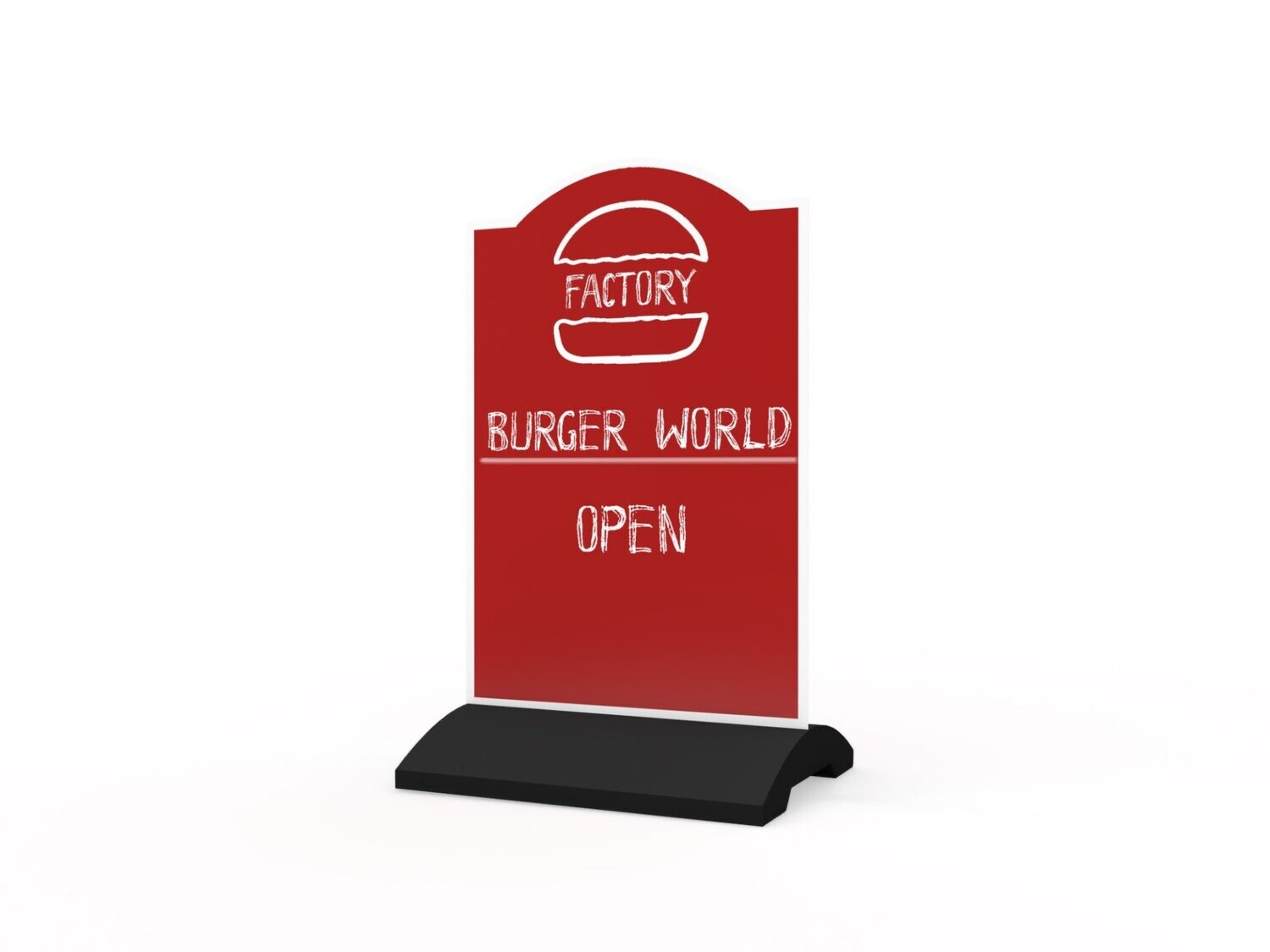 Werbeaufsteller, Burger World, 600 x 1150 mm