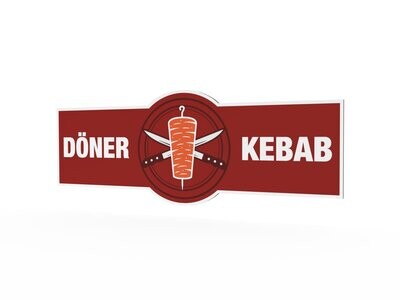 Werbeschild, Döner Kebab, 1600 x 600 mm Werbeschild, Döner Kebab, 1600 x 600 mm